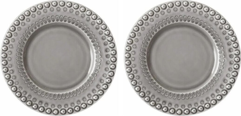 Daisy desserttallerken Ø22 cm 2-stk. Soft grey (grå)