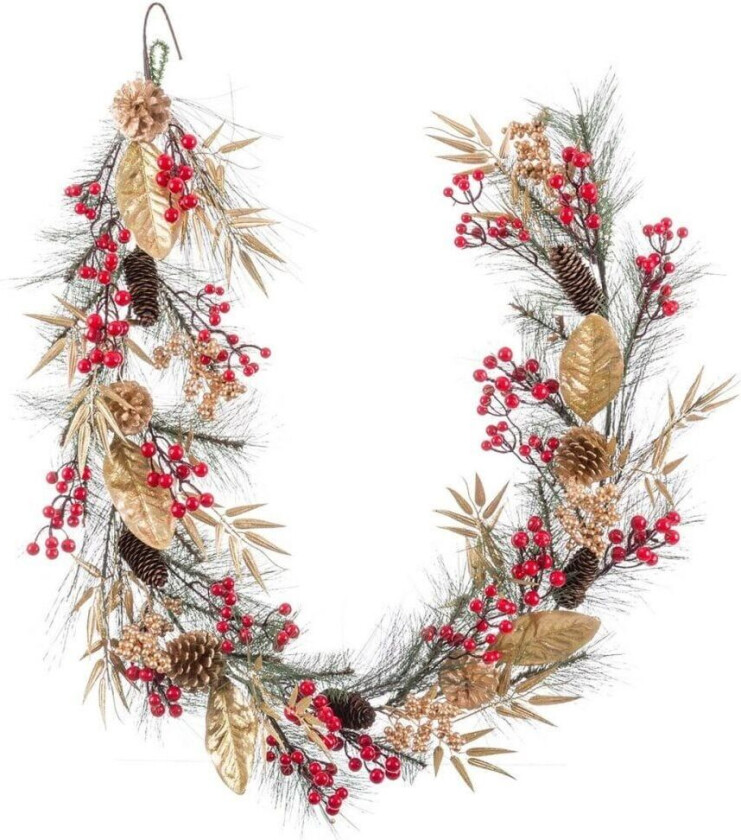 Julekrans Flerfarget Gylden Plast Ananas 180 cm