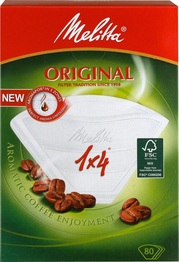 Kaffefilter 1x4 80-pack