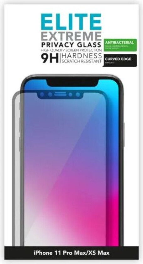 Elite Extreme Privacy Glass Skjermbeskytter for iPhone 11 Pro Max/Xs Max