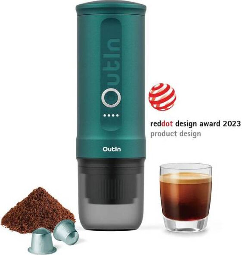 Outin Teal Portabel Oppladbar Espresso Kaffemaskin A000003