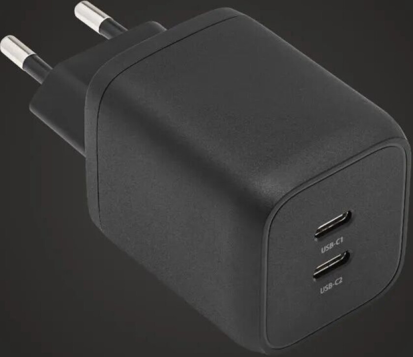 GaN USB-C-lader med PD 65 W Svart