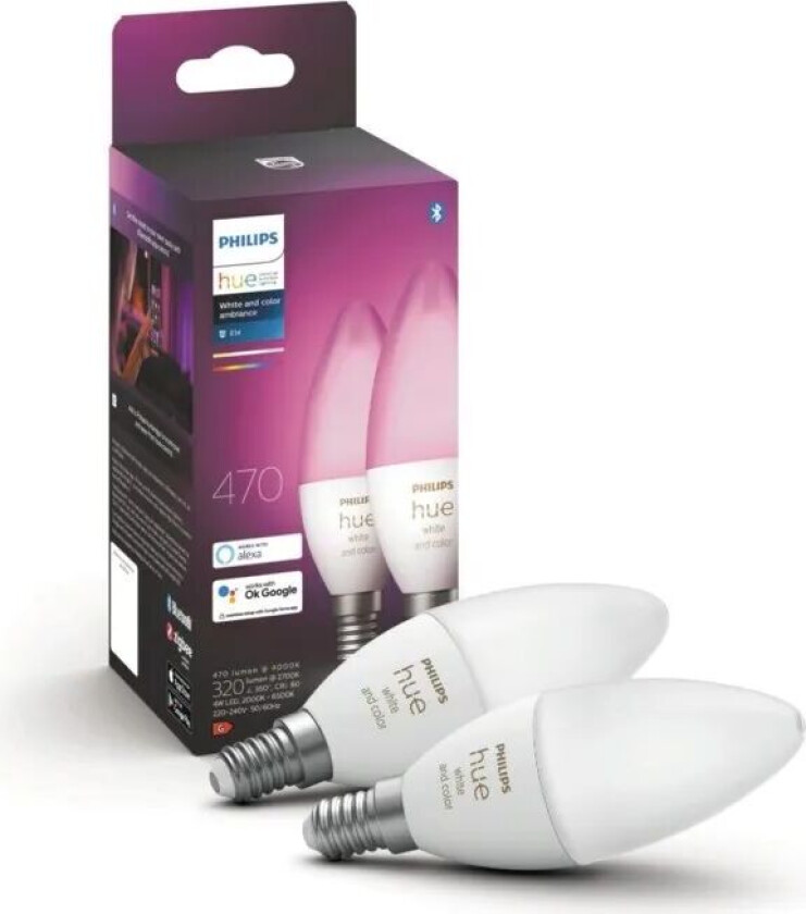 Color Ambiance Smart LED-pære E14 470 lm 2-pk.