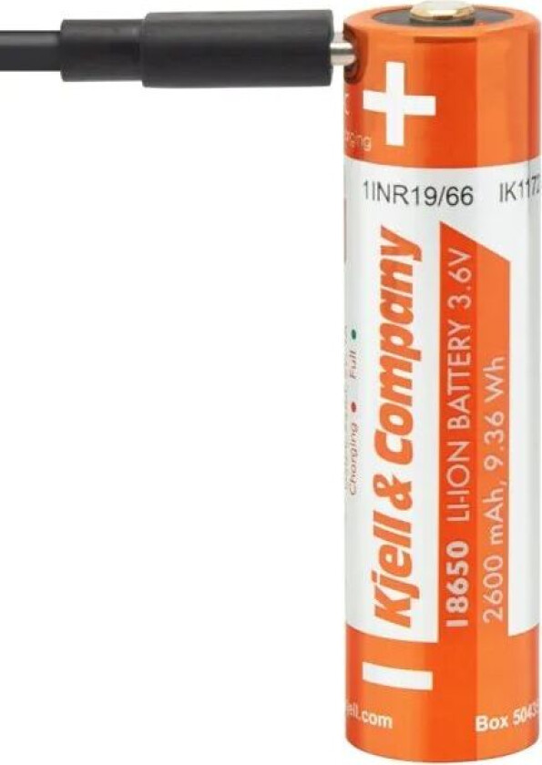 18650 Li-ion-batteri med USB-C 2600 mAh