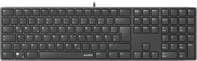 - RIVA Slim Metal Scissor Keyboard, black - Nordic Layout