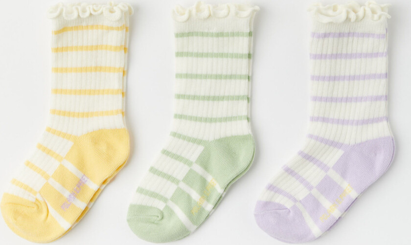 3-pakning sokker stripet 37 39