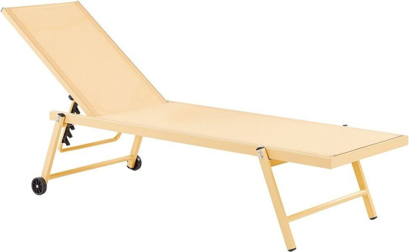 Hage Solseng Aluminiumsramme 198 x 61 cm Justerbar Tilbakelent Ryggstøtte med hjul Uteplass