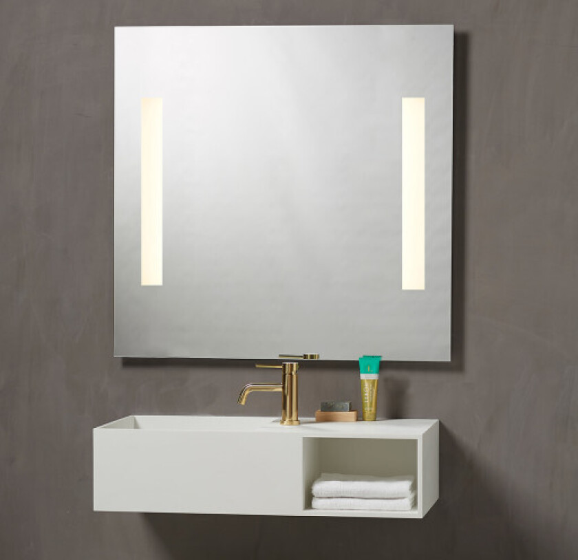 Godhavn speil med lys, 90x85 cm