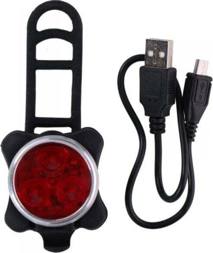 Sykkellykt bak Dunlop 3LED SMD USB 2100593
