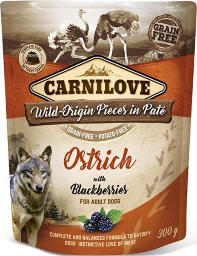 Carnilove Dog Adult Ostrich with Blackberries Paté 300 g