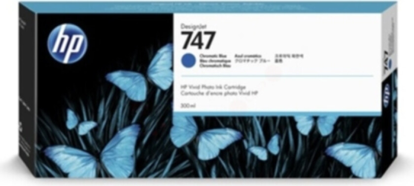 Hp Blekk Chromatic Blå 747 300ml - Dj Z9+