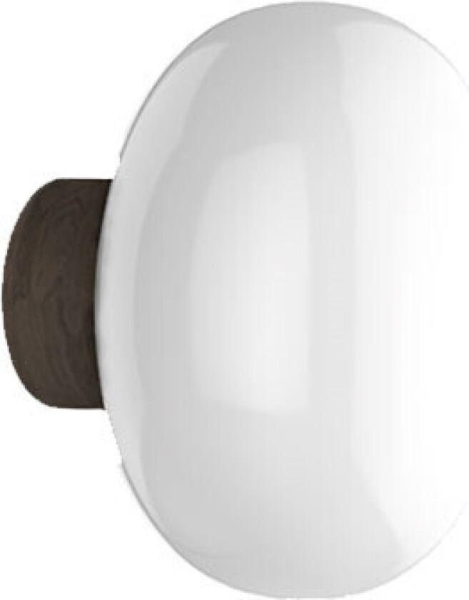 Karl-Johan vegglampe Smoked oak-white opal glass