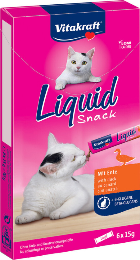 Bilde av Cat Liquid-Snack - And & beta-glukaner - 6 x 15 g