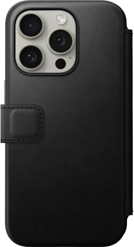 iPhone 15 Modern Leather Folio Deksel - MagSafe Kompatibel - Svart