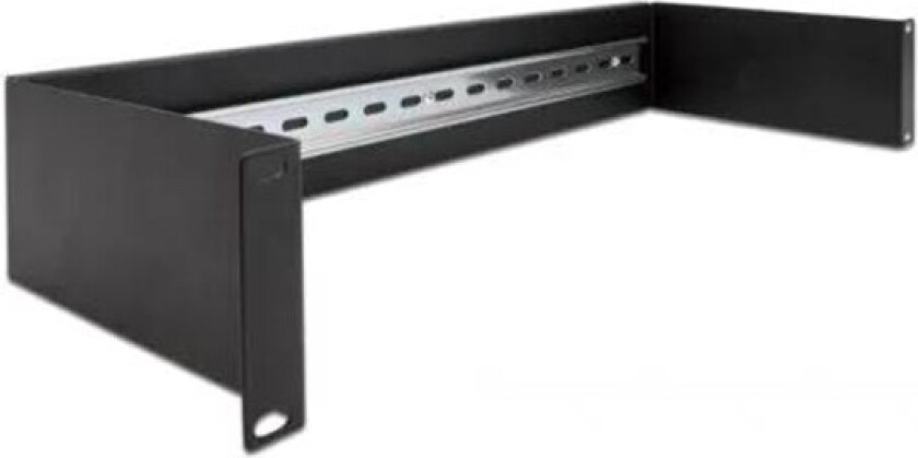 Rackmontert Din-skinne 19" 2u Svart