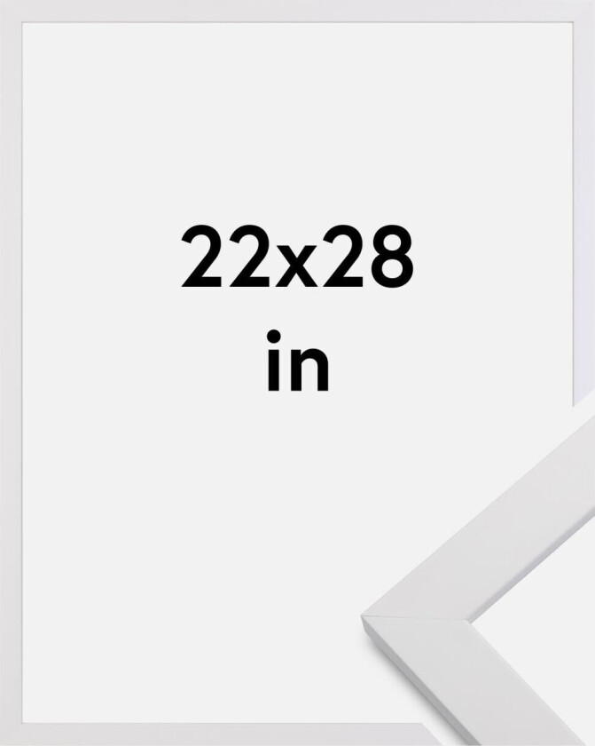 Ramme White Wood 22x28 Inches (55,88x71,12 Cm)