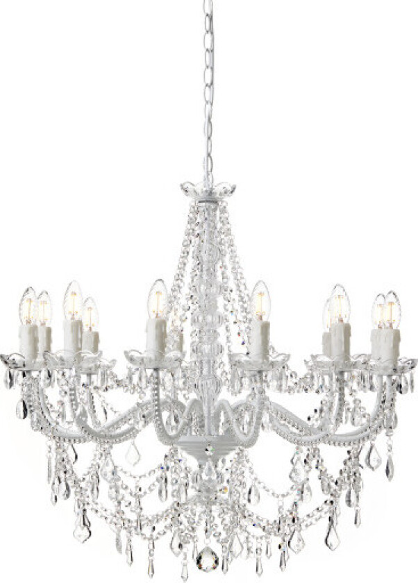 Imperial lysekrone, 12 armer, hvit