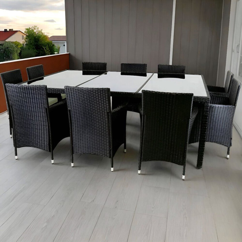 Bilde av Stor utemøbelgruppe 220x160cm - 10 stoler