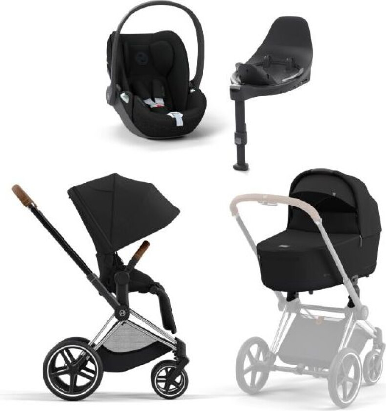 Bilde av Ny! Cybex, Barnevogn, Platinum Line, Priam, Travelsystem 3i1 - Midnight Blue/matt Black