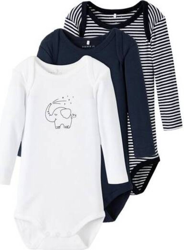 Name It - 3 Pk Body Elefant Dark Sapphire