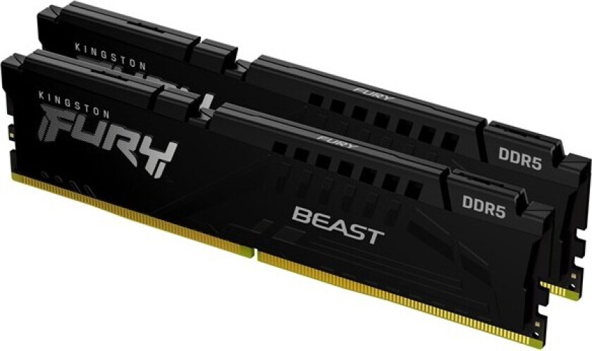 FURY Beast DDR5-6000 - 16GB - CL30 - Dual Channel (2 stk) - AMD EXPO & Intel XMP - Svart