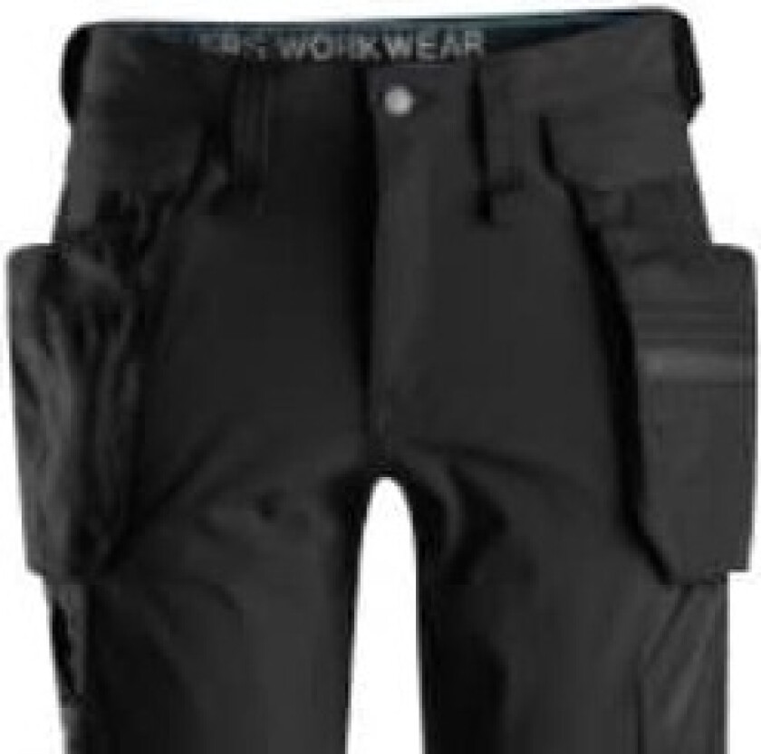 shorts 6108, stretch, aftagelige hylsterlommer, sort, str. 50