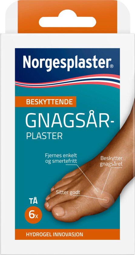 Beskyttende gnagsårplaster tå, 6 stk