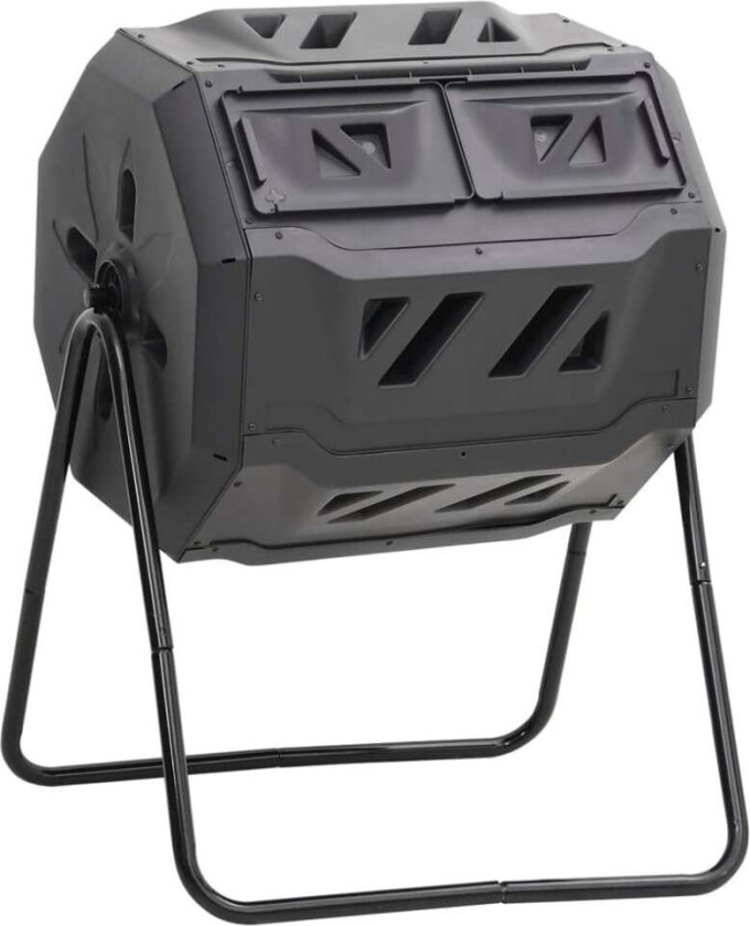 Kompostbeholder for hage svart 73x64x95 cm 160 L