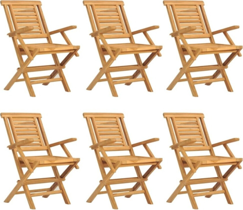 Klappstoler 6 stk 56x63x90 cm heltre teak