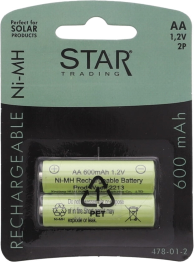 Oppladbart batteri AA 1,2V NI-MH