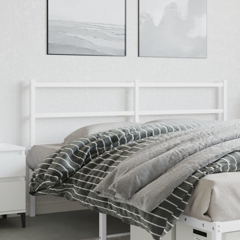 Sengegavl i metall hvit 150 cm