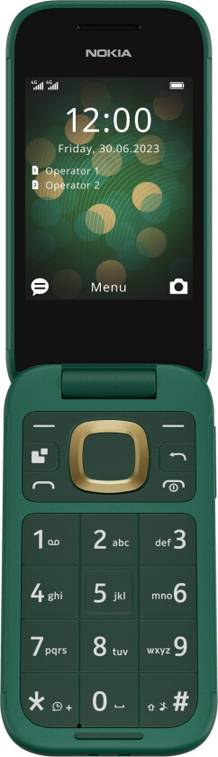 Bilde av 2660 Flip - 4G funksjonstelefon - dobbelt-SIM - RAM 48 MB / Internminne 128 MB - microSD slot - rear camera 0,3 MP - lush green