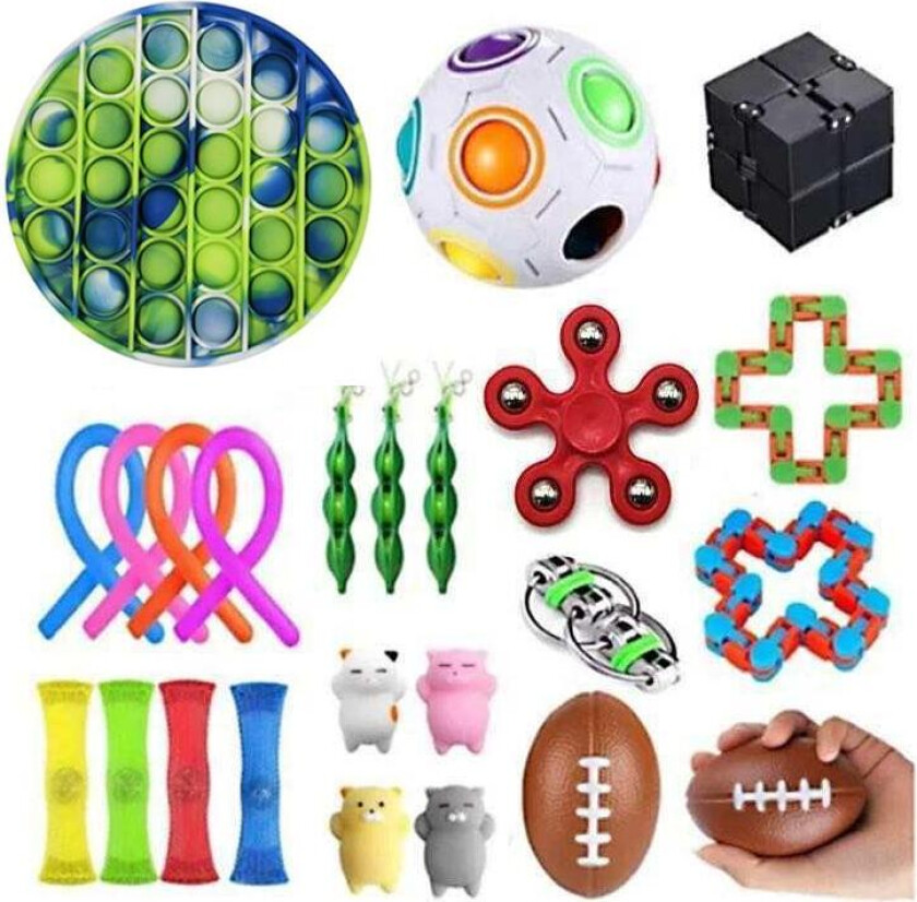 74 Fidget Pop it Toys Set-pakke for barn og voksne