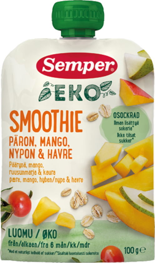 Smoothie Havre/ Pære/Mango/Nype 6mnd Økol 100g
