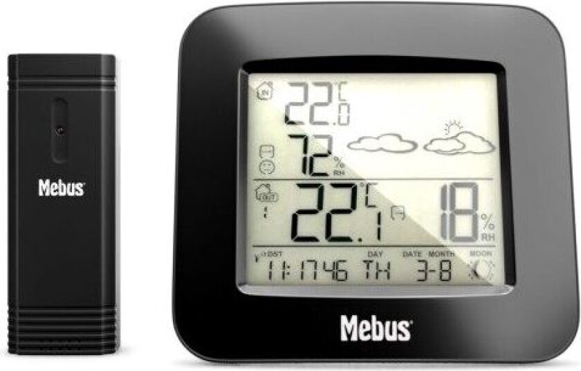 40715 Funk-Wetterstation, Sort, Inne hygrometer, Inne Termometer, Utendørs Fuktighetsmåler, Utendørs Barometer, Hygrometer, Termometer, Hygrome