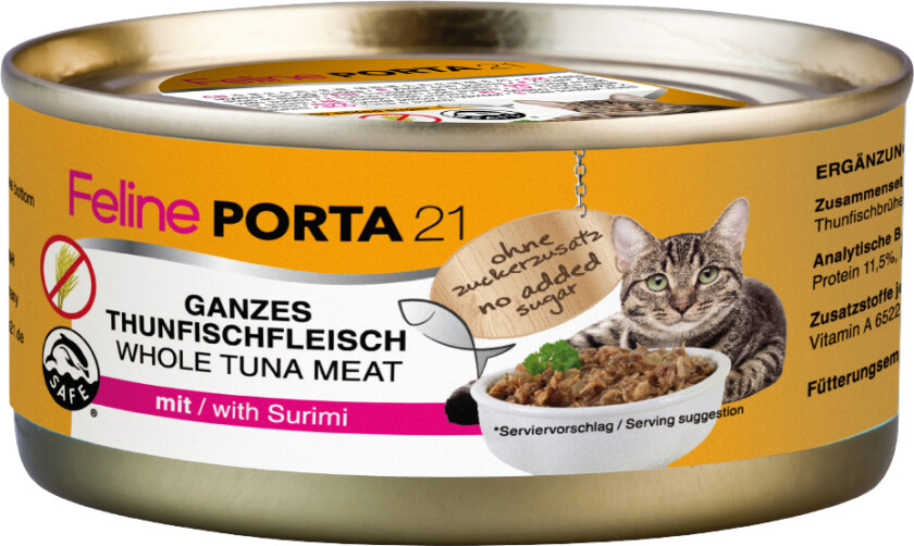 Økonomipakke Feline Porta 21 - 24 x 156 g - Tunfisk med surimi