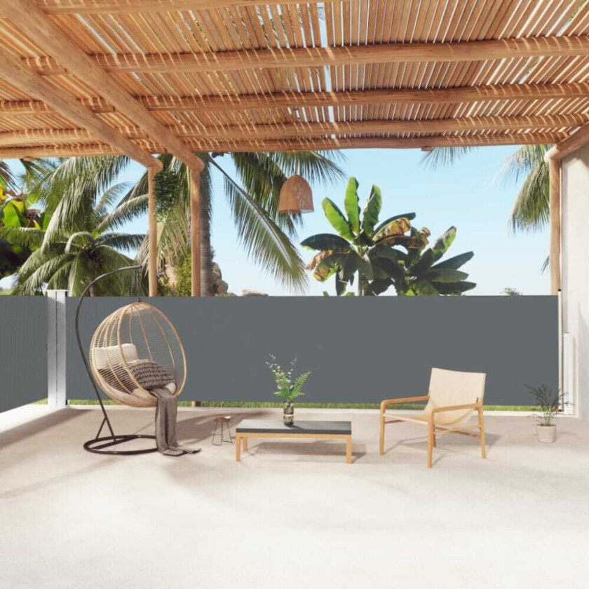 Uttrekkbar sidemarkise 140x1000 cm antrasitt