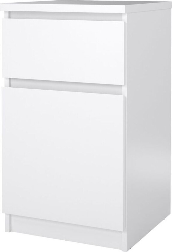 Naia nattbord dør vendbar 1 dør 1 skuff hvit høyglans.