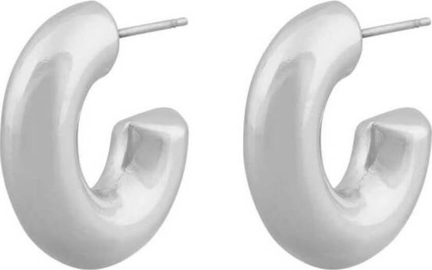 Snö Of Sweden Sevilla Big Oval Earring Plain Silver 20mm