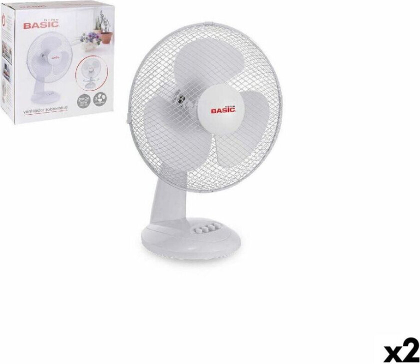 Bordvifte Basic Home Hvit 35 W 30 cm (2 enheter)