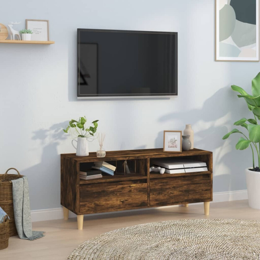 TV-benk røkt eik 100x34,5x44,5 cm konstruert tre