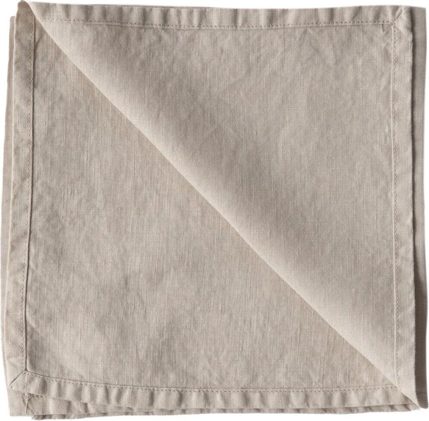 Washed linen stoffserviett 45 x 45 cm Warm grey