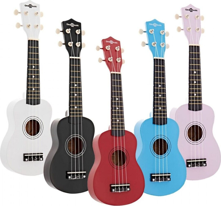 Gear4Music Ukulele fra Gear4Music Flerfarget 5-Pakning