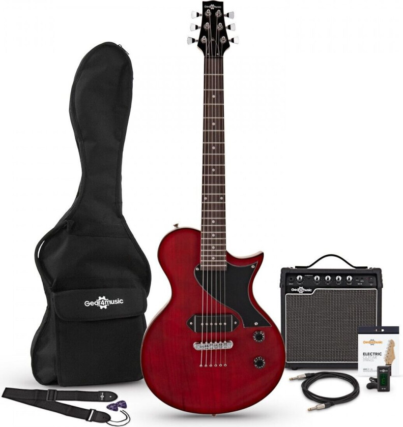 Gear4Music New Jersey Classic II Elektrisk Gitar + Forsterkerpakke Cherry Red