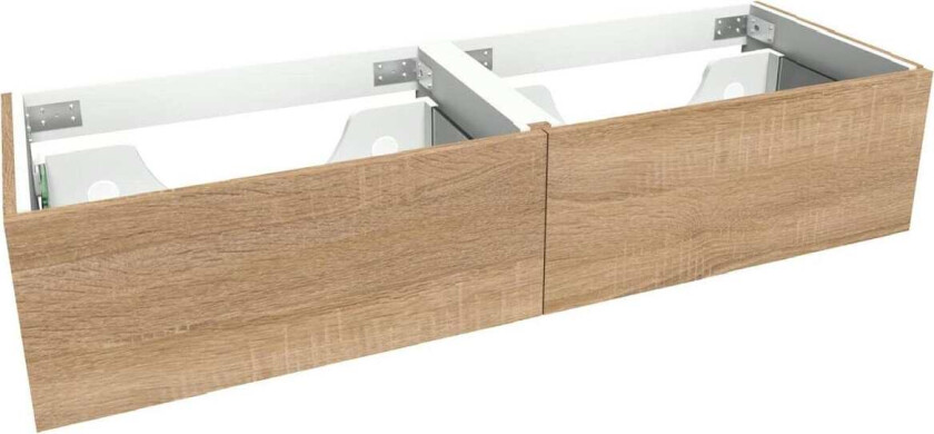 VikingBad Mie Demi Servantskap Slett dobbel - Lys Eik