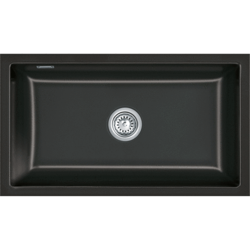 Mera 80U kjøkkenvask, 77,6x44,1 cm, blank sort