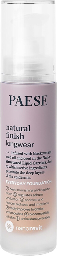 PAESE Natural Finish Longwear Foundation No 2,5 Sand Beige