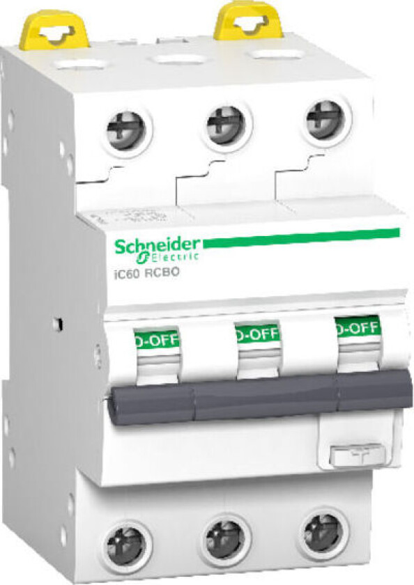 Bilde av Schneider Jordfeilautomat IC60 3P 16A 30MA C 10kA - 1600936