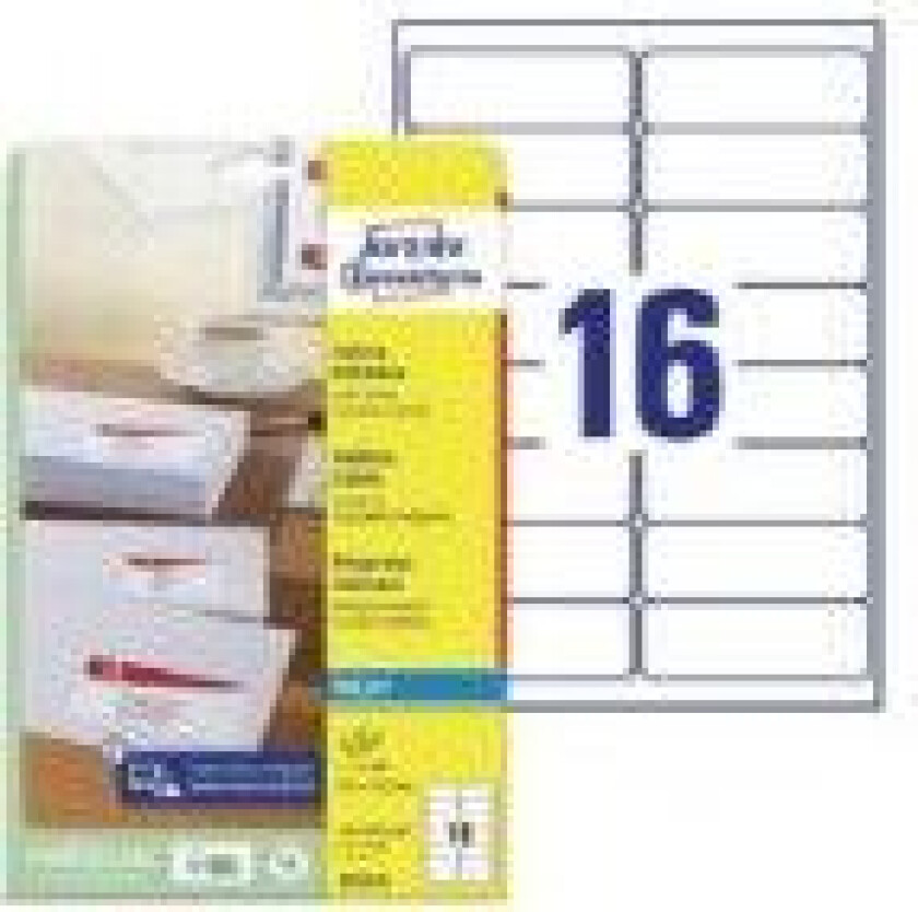 - Hvit - 99.1 x 33.9 mm 400 etikett(er) (25 ark x 16) adresselapper