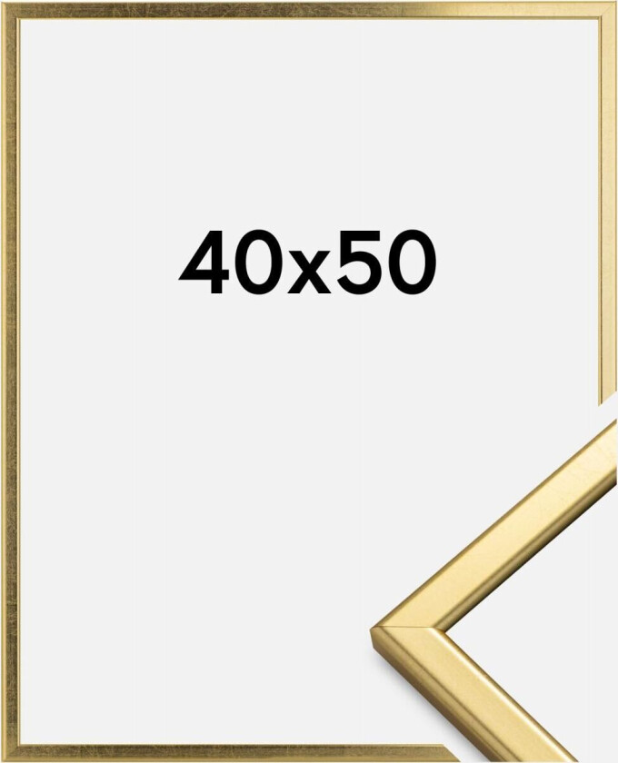 Ramme Slim Matt Antirefleksglass Gull 40x50 Cm